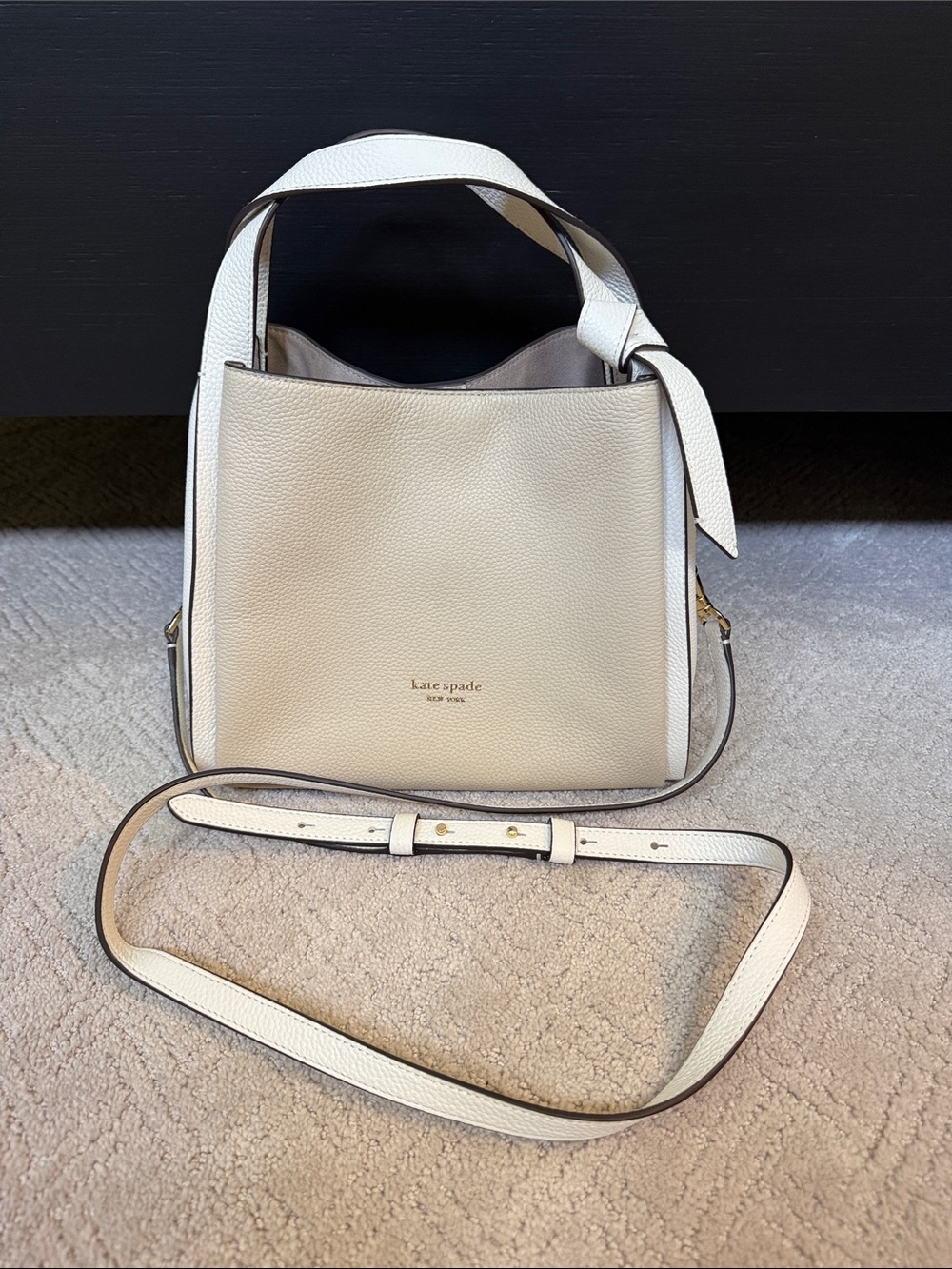 kate spade New York Cream Leather Shoulder Bag